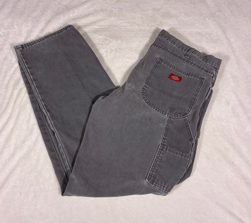 Dickies Gray Carpenter Work Pants Distressed 42x32